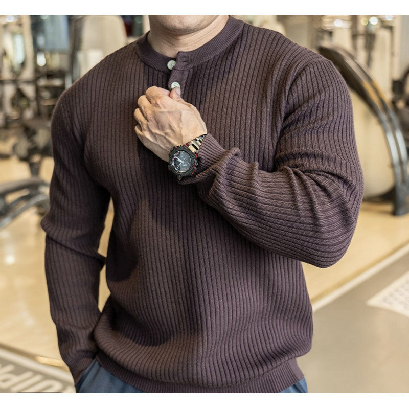 Herren Langarm Pullover mit strukturiertem Rippenstrick R&B