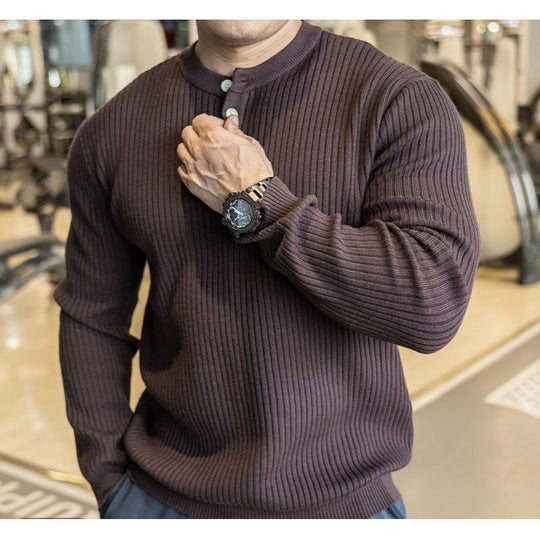 Herren Langarm Pullover mit strukturiertem Rippenstrick R&B