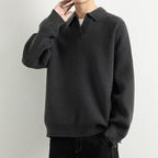 Herren lässiger Strickpullover mit modernem V-Ausschnitt und sportlichem Design