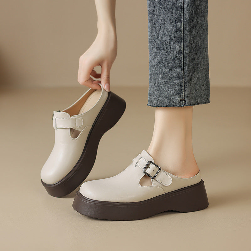 Damen Komfortable Clogs mit modischer Schnallenverzierung und rutschfester Sohle R&B