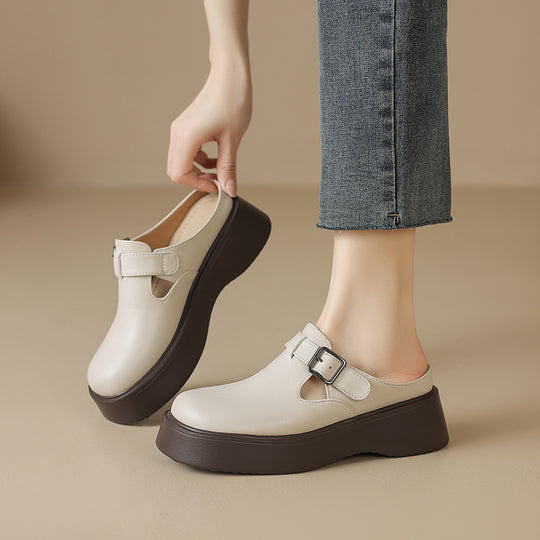 Damen Komfortable Clogs mit modischer Schnallenverzierung und rutschfester Sohle R&B