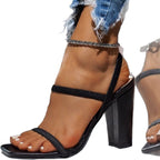 Damen elegante High Heel Sandalen mit schmalen Riemen R&B