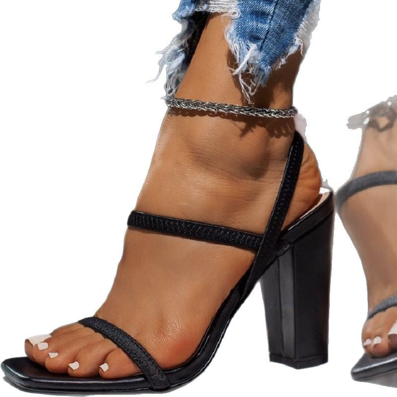 Damen elegante High Heel Sandalen mit schmalen Riemen R&B