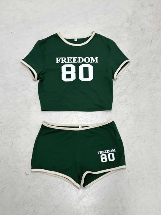 Damen Sportliches Bandeau-Top mit trendiger Mini-Shorts R&B
