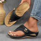 Damen Zehentrenner-Sandalen mit eleganter Perforation R&B