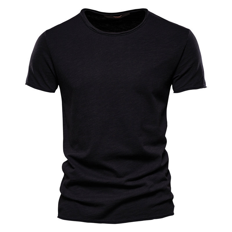 Herren nan leichtes Baumwollshirt mit Rundhalsausschnitt und schlanker Passform R&B
