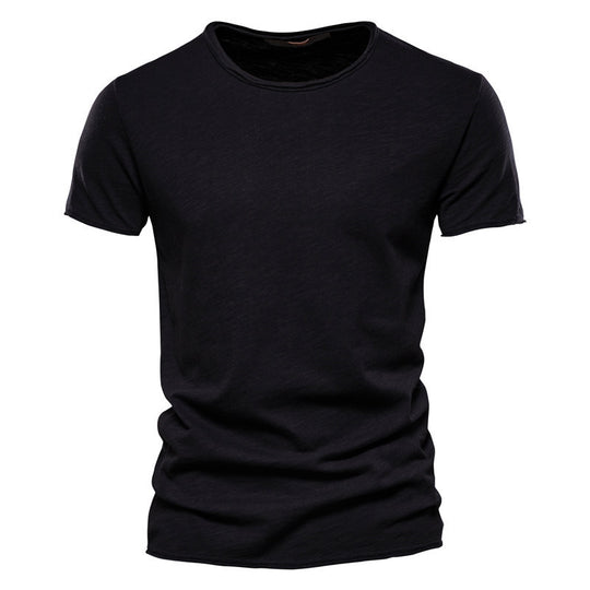 Herren nan leichtes Baumwollshirt mit Rundhalsausschnitt und schlanker Passform R&B