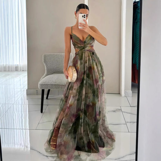 Damen Abendkleid mit fließendem Chiffon und eleganter Wickeloptik R&B