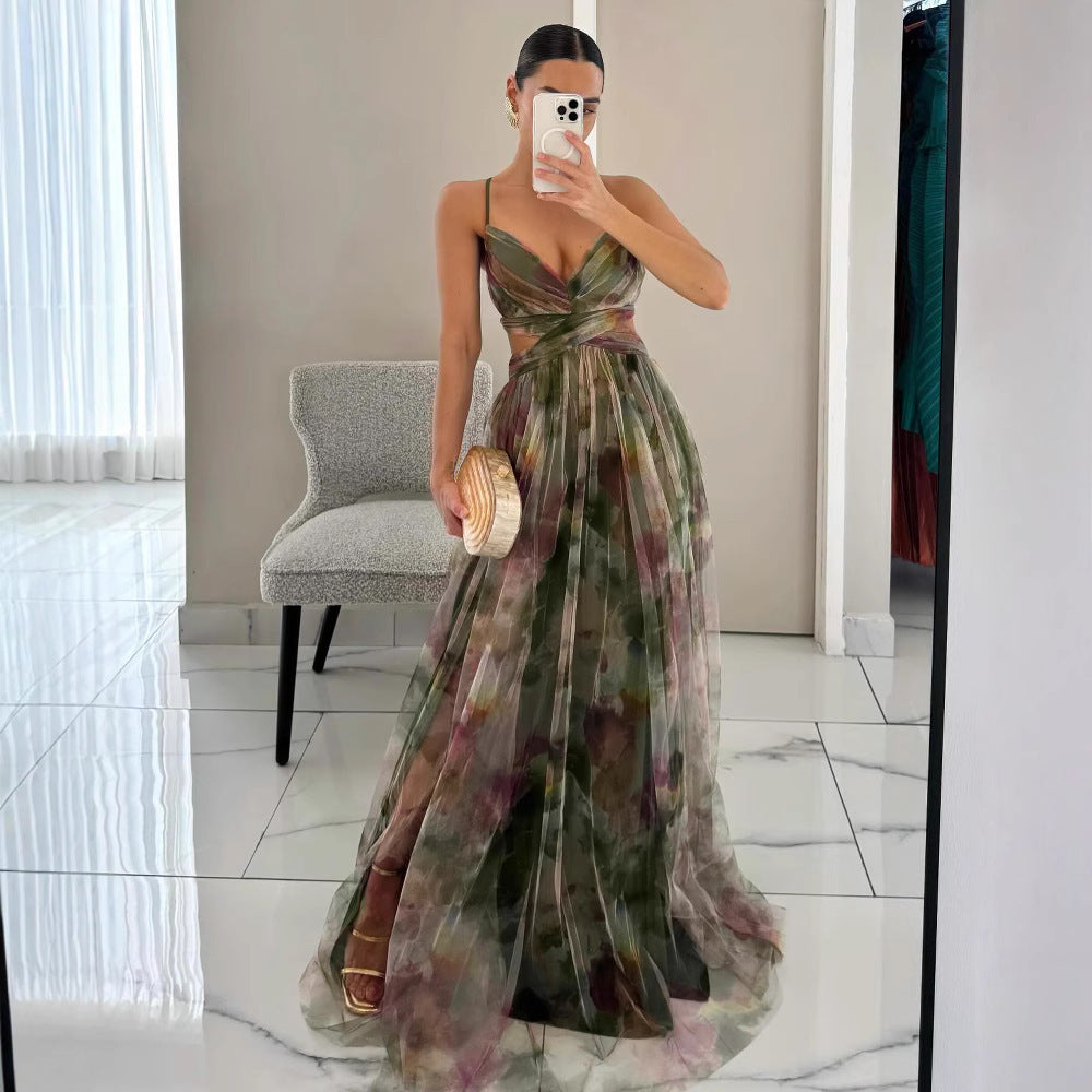 Damen Elegantes Maxikleid mit raffinierten Cut-Out-Details und fließendem Design R&B