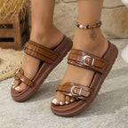 Damen Komfortable Riemensandalen mit verstellbaren Schnallen und komfortablem Fußbett R&B