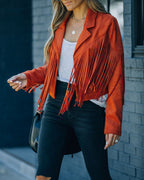R&B | Damen Fransen Wildlederjacke