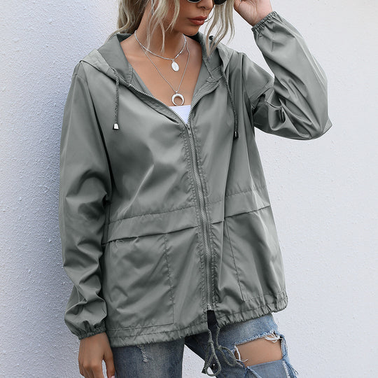 Damen Freizeitjacke mit verstellbarem Kordelzug und leichtem Material R&B