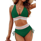 Damen Bikiniset mit hohem Bund und verstellbaren Rüschen R&B