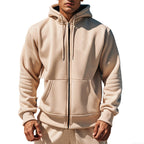 Herren gemütlicher Kapuzenpullover mit Reißverschluss und Taschen R&B
