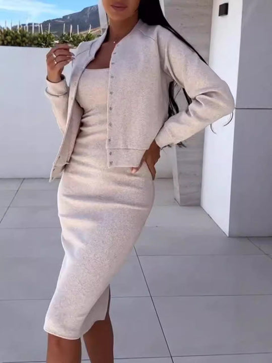 R&B | Figurbetontes Unterkleid Ärmellos Dehnbar und Atmungsaktiv Midi Länge