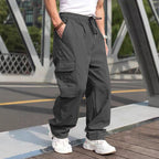 Herren moderne Cargohose mit elastischem Bund und multifunktionalen Taschen R&B