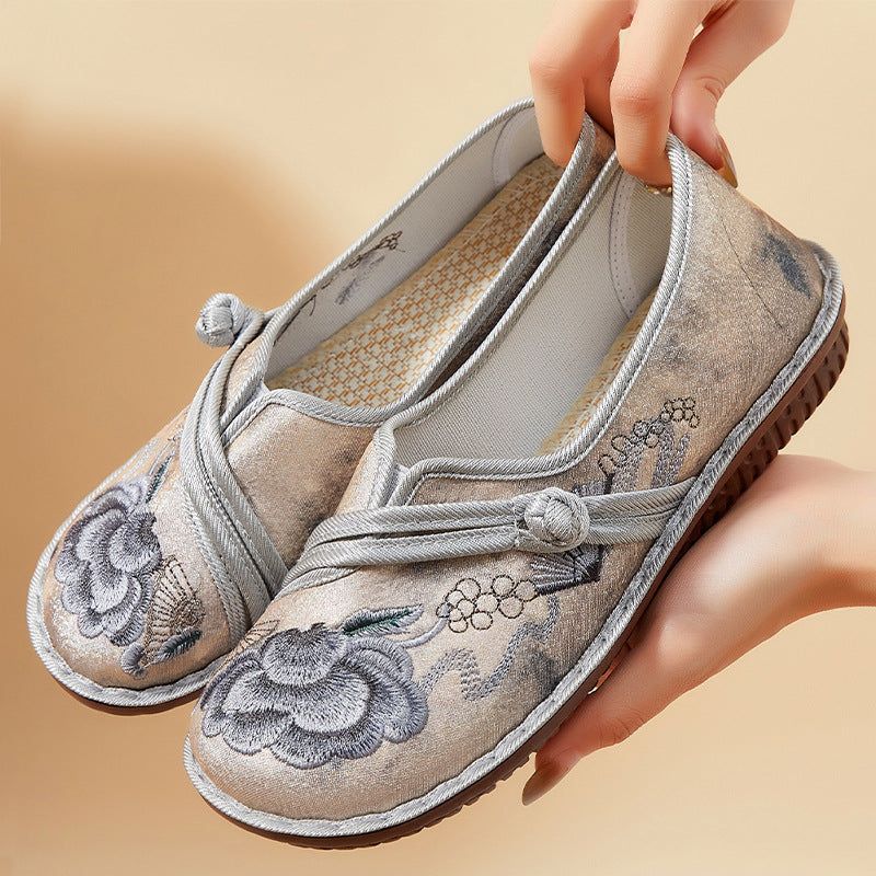 Damen Komfortable Slippers mit floralem Design und elastischem Riemen R&B