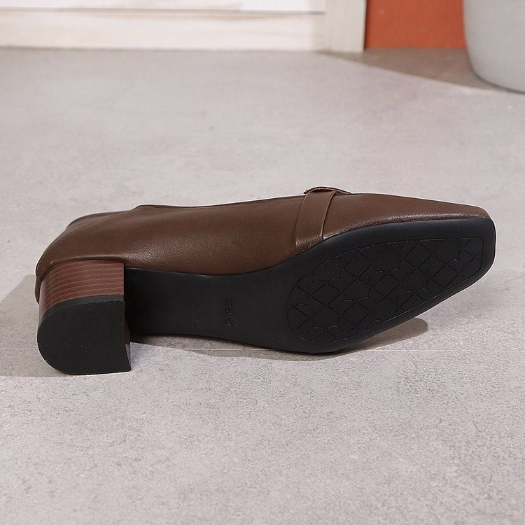 Damen Pumps mit dekorativem Knoten und bequemem Blockabsatz R&B