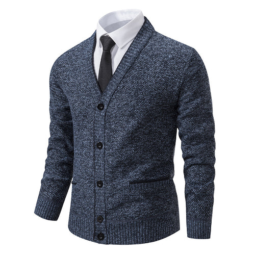 Herren Strickjacke mit V-Ausschnitt und eleganten Details R&B