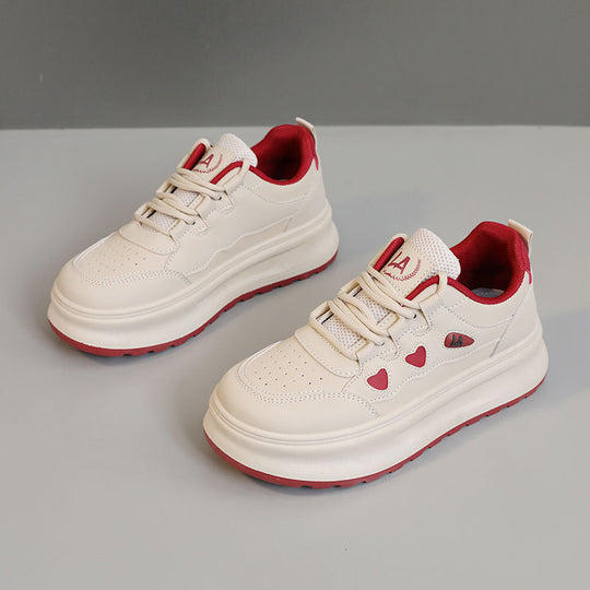 Damen modische Sneakers mit Herz-Applikationen und dämpfender Laufsohle R&B