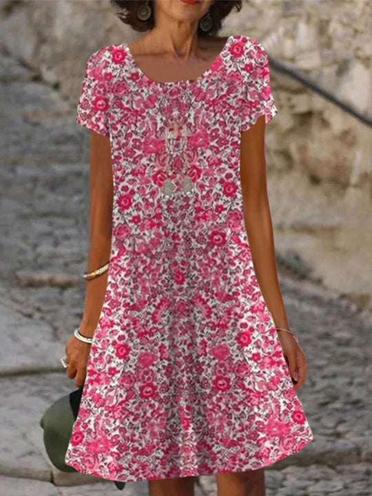 Damen lässiges Sommerkleid mit modernen Mustern und femininem Schnitt R&B