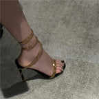 Damen elegante Sandalen mit geschwungenem Riemendesign R&B