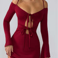 Damen Minikleid mit raffinierten Cut-Out-Details und schickem Knotenverschluss R&B