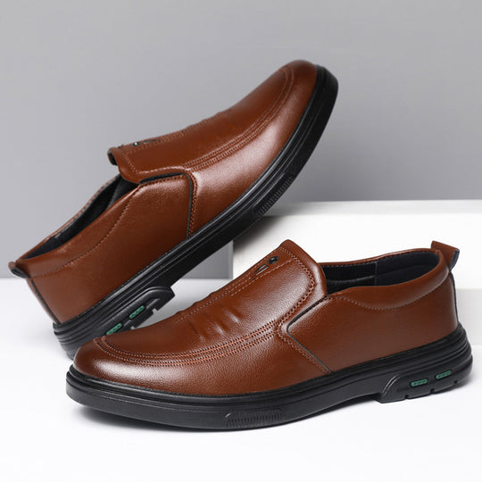 Herren Bequeme Slip-On Lederschuhe mit rutschfester Sohle R&B