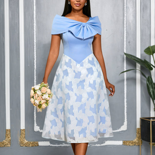 Damen Elegantes Cocktailkleid mit übergroßem Schleifen-Detail R&B