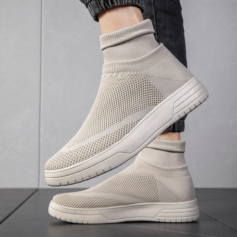 Damen Atmungsaktive Stricksneaker mit hohem Kragen R&B