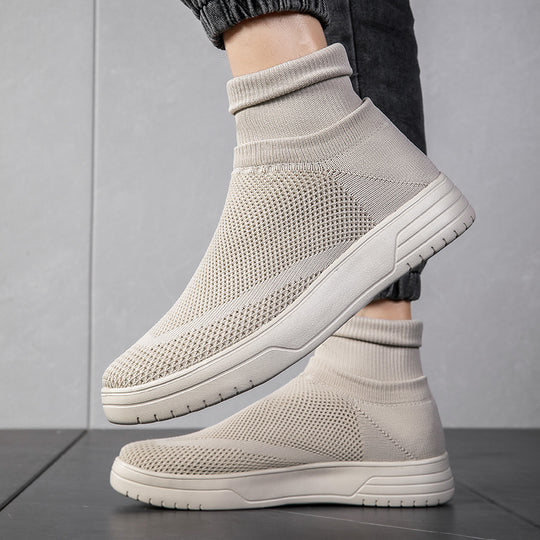 Damen Atmungsaktive Stricksneaker mit hohem Kragen R&B