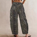 Damen Leichte Sommerhose im Leopardenmuster R&B