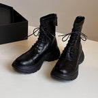 Damen Schnürstiefel mit rutschfester Sohle und probatem Reißverschluss R&B