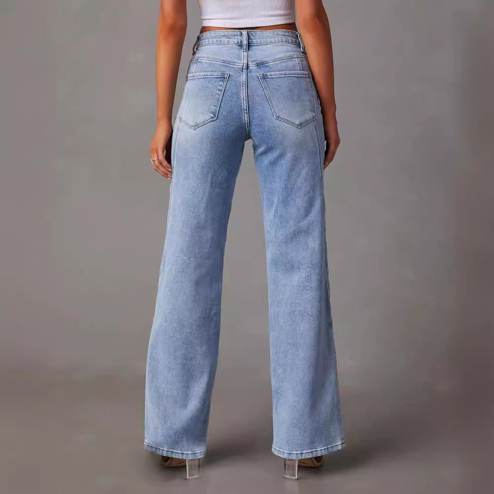 Damen Hochtaillierte Flared Jeans R&B