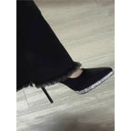 Damen elegante High Heels mit glitzerndem Absatz