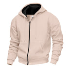 Herren Kapuzenpullover mit hoher Kragen- und doppellagiger Kapuze R&B