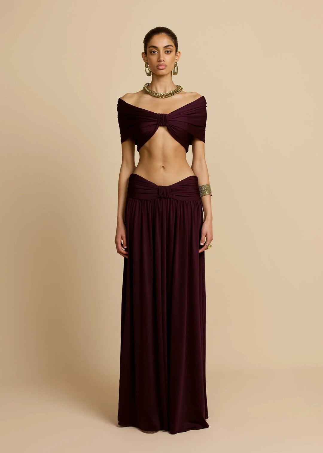 Damen Elegantes Maxikleid mit innovativem Knotted-Design R&B