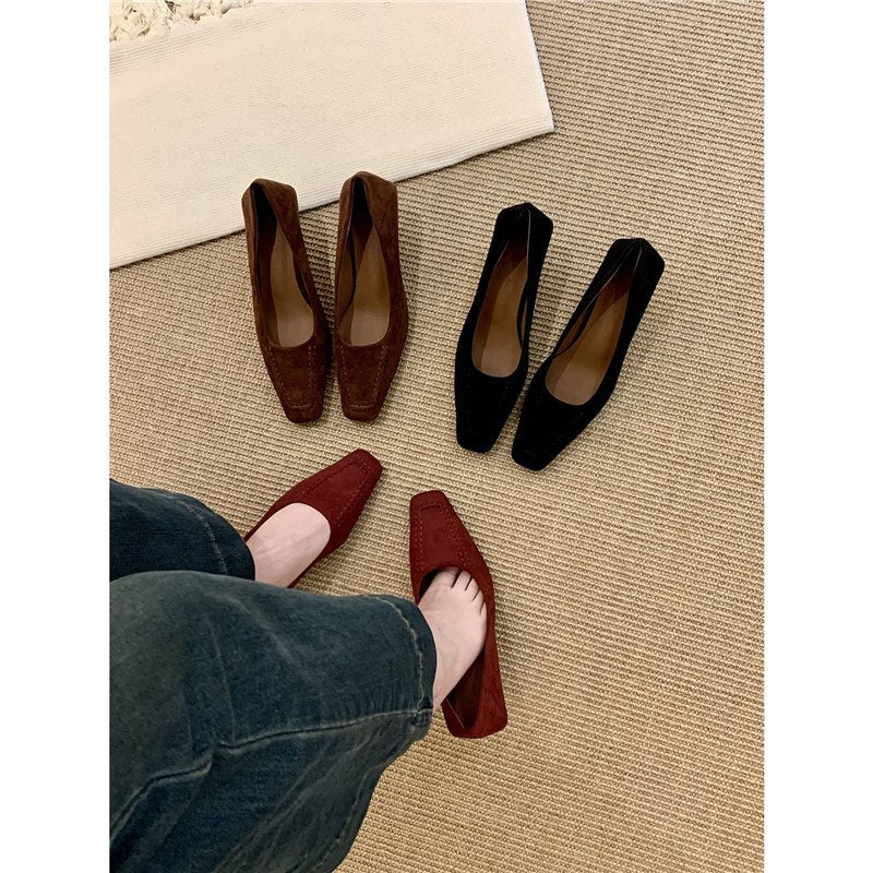 Damen elegante Slingback Pumps im Samt-Look R&B