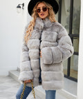 Damen Bequemer Kunstfellparka mit breitem Kragen und weichen Details R&B