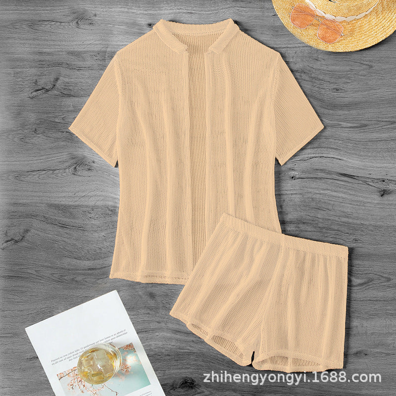 Damen Freizeitanzug mit luftigem Strickdesign R&B