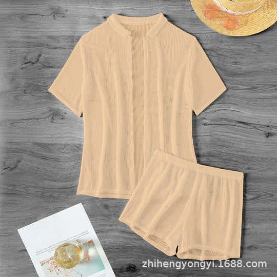 Damen Freizeitanzug mit luftigem Strickdesign R&B