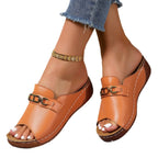 Damen Slide-Sandalen mit modischen Kettendetails und komfortabler Fußbettgestaltung R&B