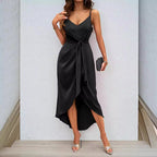 Damen Etuikleid mit elegantem Wickel-Design und schwingendem Saum R&B