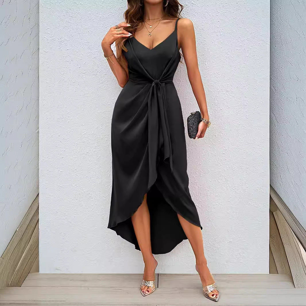Damen Etuikleid mit elegantem Wickel-Design und schwingendem Saum R&B