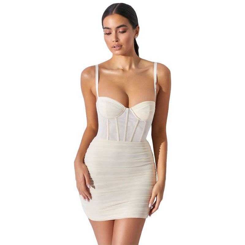 Damen Tailliertes Minikleid mit Korsett-Design R&B