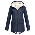 Damen Wasserabweisende Übergangsjacke mit warmem Fleece-Futter und verstellbarem Kapuzenkragen R&B