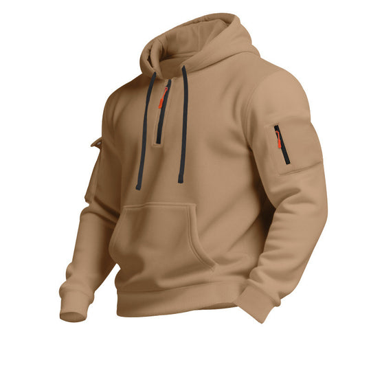 Herren Sportlicher Kapuzenpullover mit Reißverschluss und praktischen Taschen R&B