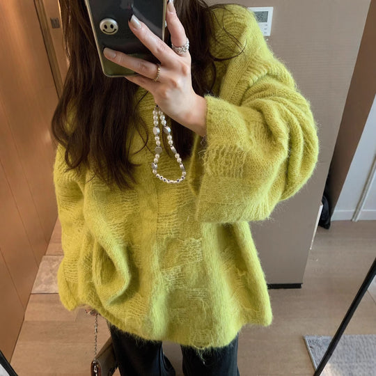 Damen Oversized Strickpullover im lässigen Pullover-Stil R&B