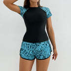 Damen Sportlicher Rashguard mit Shorts R&B