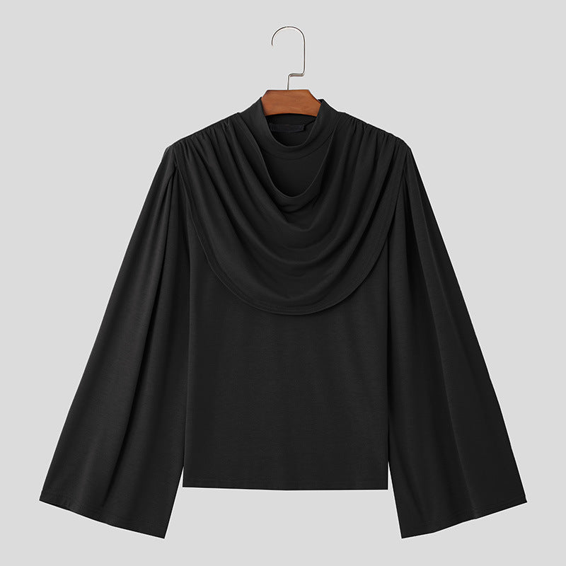 Damen Stilvolle Bluse mit Drapierung und weitem Arm R&B
